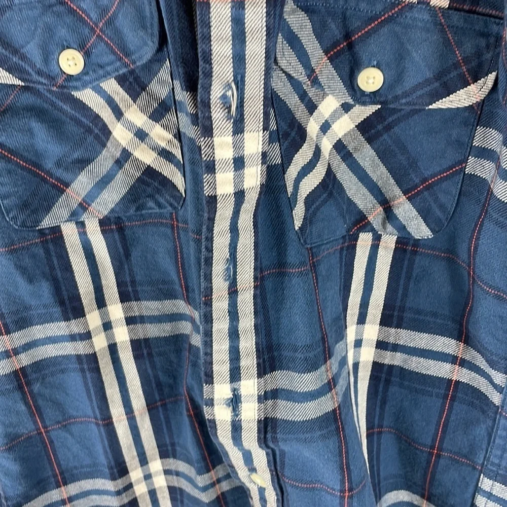 J. Crew > Blue Plaid Heavyweight Flannel Small